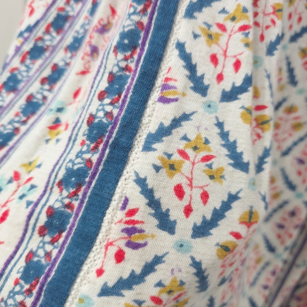LUCKY BRAND Boho Floral Peasant Blouse with Border Print – Relaxed Fit, Nwt, L - Picture 5 of 16
